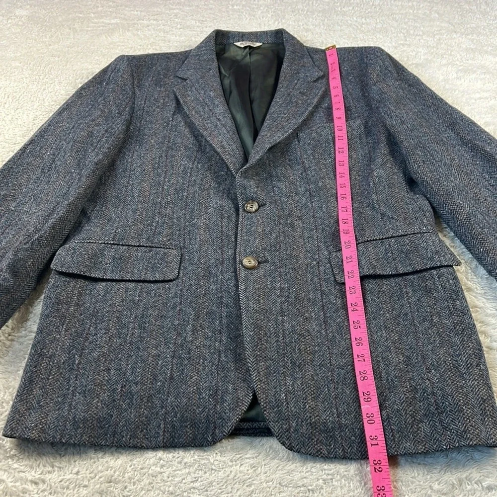 Vintage 70s‎ 80s Oakmont grey wool herringbone tweed suit jacket size 42L